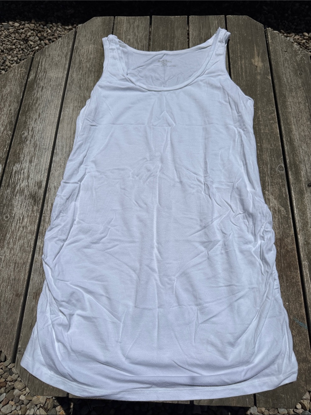 Classic Women's White Maternity Tank - Sleeveless Scoop Neck